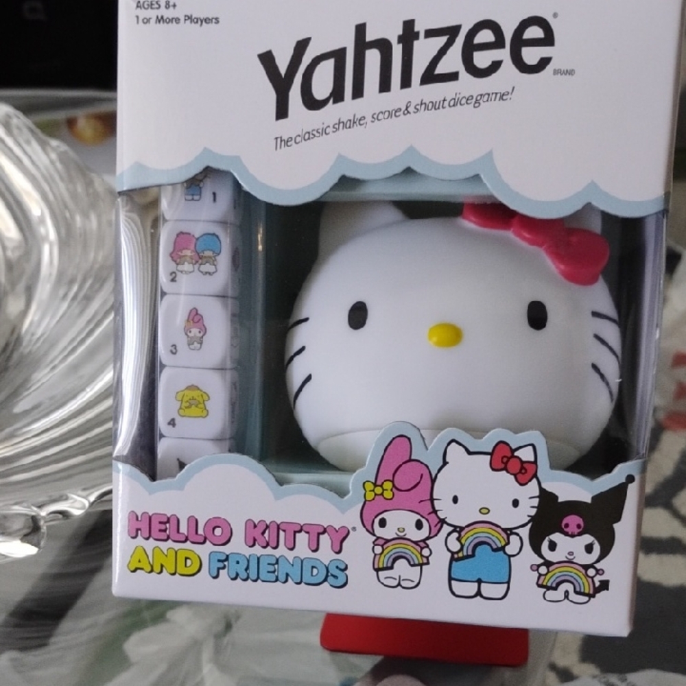 Hasbro Hello Kitty Yahtzee Game. Colorful Family NWT @ 2022 Sanrio Co. Ltd.